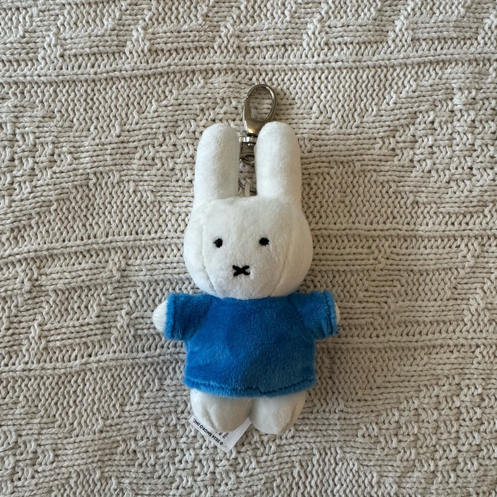 Miffy Plush Keychain in Blue